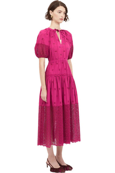 Nova Dress in Ruby-Dress-Ulla Johnson-Debs Boutique